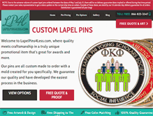 Tablet Screenshot of lapelpins4less.com
